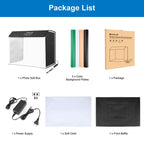 PULUZ Photo Studio Light Box Portable 60 x 40cm Cuboid Photography Studio Tent Kit with 4 Color Backdrops (EU Plug) - British D'sire