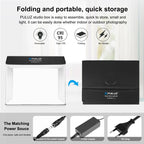 PULUZ Photo Studio Light Box Portable 60 x 40cm Cuboid Photography Studio Tent Kit with 4 Color Backdrops (EU Plug) - British D'sire
