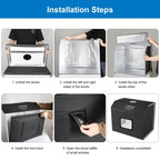 PULUZ Photo Studio Light Box Portable 60 x 40cm Cuboid Photography Studio Tent Kit with 4 Color Backdrops (EU Plug) - British D'sire