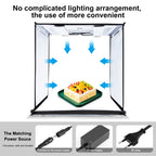 PULUZ Photo Studio Light Box Portable 60 x 60 x 60 cm Light Tent LED 5500K White Light Dimmable Mini 36W Photography Studio Tent Kit with 6 Removable Backdrops (Black Orange White Green Blue Red)(EU Plug) - British D'sire