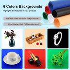 PULUZ Photo Studio Light Box Portable 60 x 60 x 60 cm Light Tent LED 5500K White Light Dimmable Mini 36W Photography Studio Tent Kit with 6 Removable Backdrops (Black Orange White Green Blue Red)(EU Plug) - British D'sire