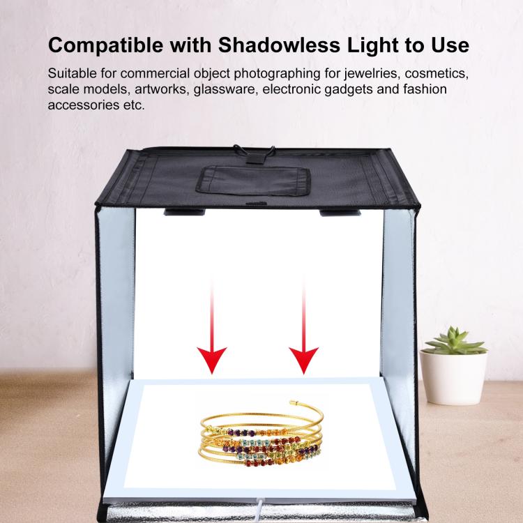 PULUZ Photo Studio Light Box Portable 60 x 60 x 60 cm Light Tent LED 5500K White Light Dimmable Mini 36W Photography Studio Tent Kit with 6 Removable Backdrops (Black Orange White Green Blue Red)(EU Plug) - British D'sire