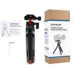 PULUZ Pocket Mini Metal Desktop Tripod Mount with 360 Degree Ball Head for DSLR & Digital Cameras, Adjustable Height: 11-21cm - British D'sire