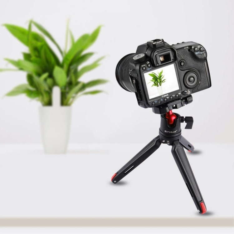 PULUZ Pocket Mini Metal Desktop Tripod Mount with 360 Degree Ball Head for DSLR & Digital Cameras, Adjustable Height: 11-21cm - British D'sire