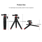 PULUZ Pocket Mini Metal Desktop Tripod Mount with 360 Degree Ball Head for DSLR & Digital Cameras, Adjustable Height: 11-21cm - British D'sire