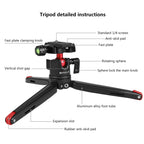 PULUZ Pocket Mini Metal Desktop Tripod Mount with 360 Degree Ball Head for DSLR & Digital Cameras, Adjustable Height: 11-21cm - British D'sire
