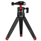 PULUZ Pocket Mini Metal Desktop Tripod Mount with 360 Degree Ball Head for DSLR & Digital Cameras, Adjustable Height: 11-21cm - British D'sire