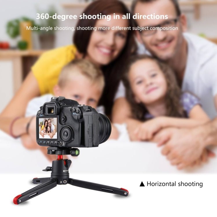 PULUZ Pocket Mini Metal Desktop Tripod Mount with 360 Degree Ball Head for DSLR & Digital Cameras, Adjustable Height: 11-21cm - British D'sire