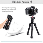 PULUZ Pocket Mini Microspur Photos Magnesium Alloy Tripod Mount with 360 Degree Ball Head for DSLR & Digital Camera, Adjustable Height: 24.5-57cm, Load Max: 3kg - British D'sire