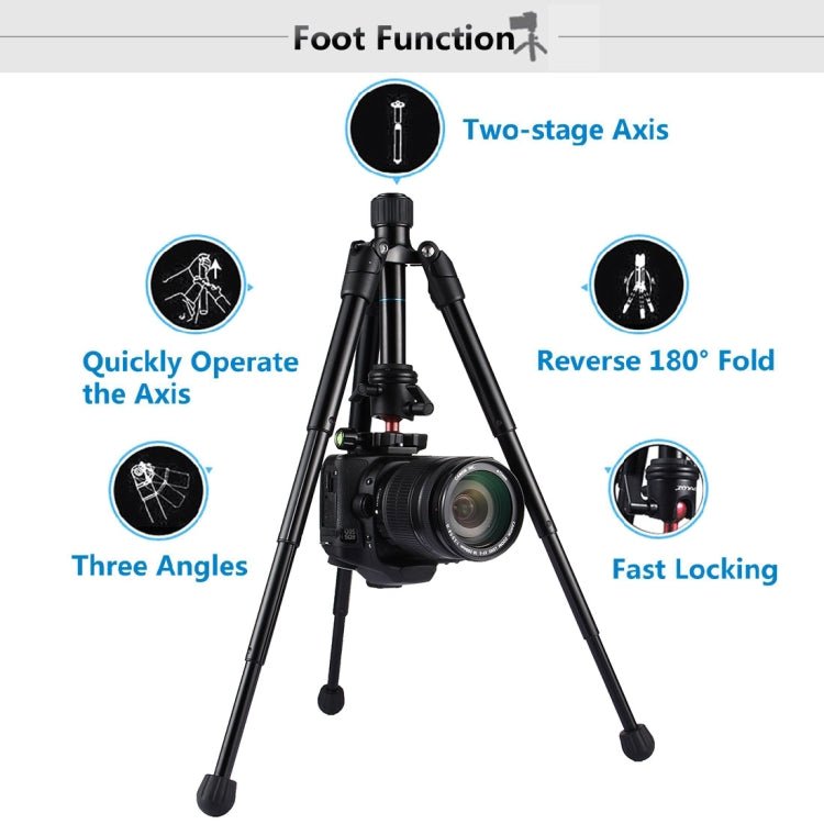 PULUZ Pocket Mini Microspur Photos Magnesium Alloy Tripod Mount with 360 Degree Ball Head for DSLR & Digital Camera, Adjustable Height: 24.5-57cm, Load Max: 3kg - British D'sire
