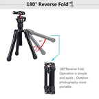PULUZ Pocket Mini Microspur Photos Magnesium Alloy Tripod Mount with 360 Degree Ball Head for DSLR & Digital Camera, Adjustable Height: 24.5-57cm, Load Max: 3kg - British D'sire