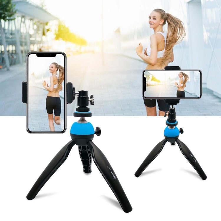 PULUZ Pocket Mini Tripod Mount with 360 Degree Ball Head for Smartphones, GoPro, DSLR Cameras(Blue) - British D'sire
