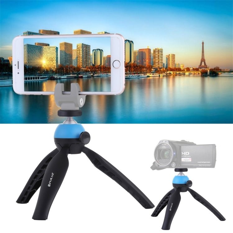 PULUZ Pocket Mini Tripod Mount with 360 Degree Ball Head for Smartphones, GoPro, DSLR Cameras(Blue) - British D'sire Main image