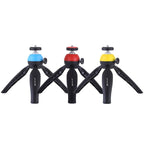 PULUZ Pocket Mini Tripod Mount with 360 Degree Ball Head for Smartphones, GoPro, DSLR Cameras(Blue) - British D'sire