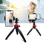 PULUZ Pocket Mini Tripod Mount with 360 Degree Ball Head for Smartphones, GoPro, DSLR Cameras(Red) - British D'sire