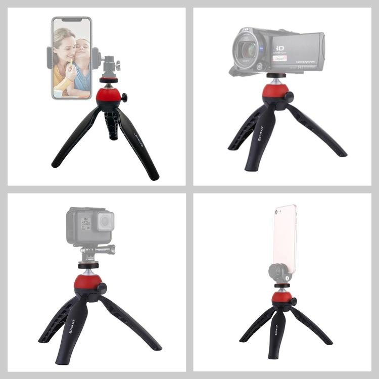 PULUZ Pocket Mini Tripod Mount with 360 Degree Ball Head for Smartphones, GoPro, DSLR Cameras(Red) - British D'sire