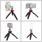 PULUZ Pocket Mini Tripod Mount with 360 Degree Ball Head for Smartphones, GoPro, DSLR Cameras(Red) - British D'sire