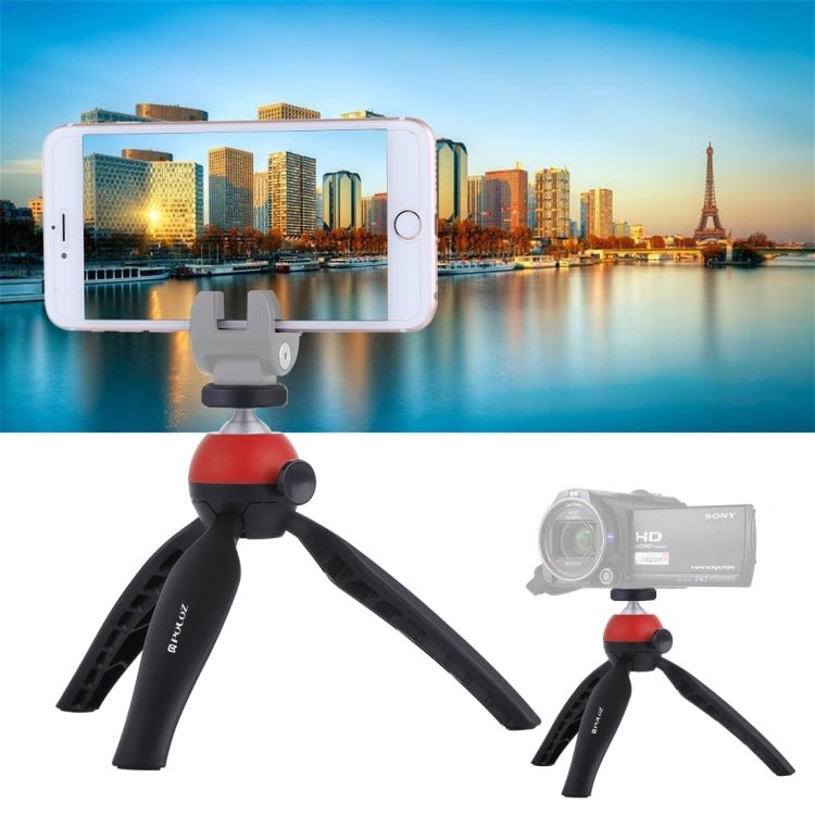 PULUZ Pocket Mini Tripod Mount with 360 Degree Ball Head for Smartphones, GoPro, DSLR Cameras(Red) - British D'sire Main image