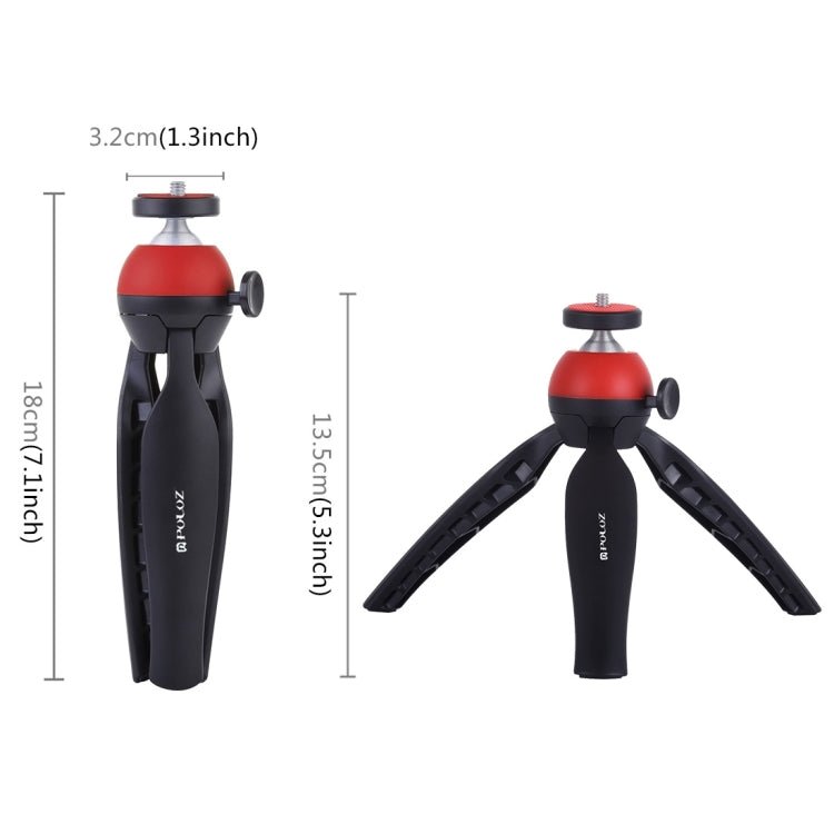 PULUZ Pocket Mini Tripod Mount with 360 Degree Ball Head for Smartphones, GoPro, DSLR Cameras(Red) - British D'sire