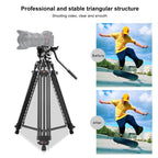 PULUZ Professional Heavy Duty Video Camcorder Aluminum Alloy Tripod with Fluid Drag Head for DSLR / SLR Camera, Adjustable Height: 80-160cm(Black) - British D'sire