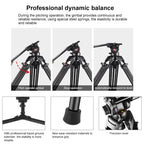 PULUZ Professional Heavy Duty Video Camcorder Aluminum Alloy Tripod with Fluid Drag Head for DSLR / SLR Camera, Adjustable Height: 80-160cm(Black) - British D'sire