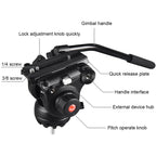 PULUZ Professional Heavy Duty Video Camcorder Aluminum Alloy Tripod with Fluid Drag Head for DSLR / SLR Camera, Adjustable Height: 80-160cm(Black) - British D'sire