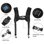 PULUZ Quick Release Double Shoulder Harness Soft Pad Decompression Foam Strap Belt for DSLR Digital Cameras - British D'sire