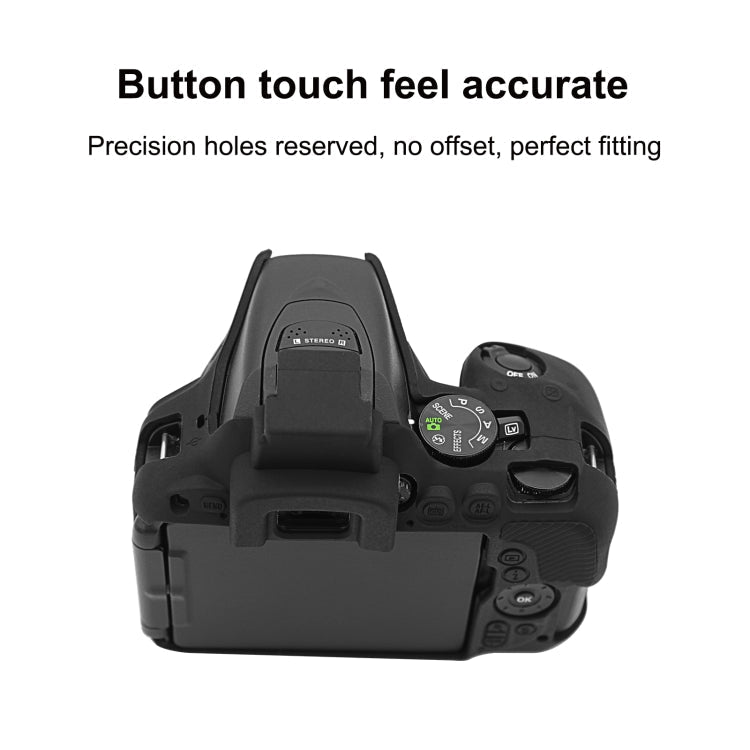 PULUZ Soft Silicone Protective Case for Nikon D5500 / D5600(Black) - British D'sire