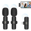 PULUZ Wireless Lavalier Noise Reduction Reverb Microphones for iPhone / iPad, 8 - Pin Receiver and Dual Microphones(Black) - British D'sire