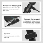PULUZ Wireless Lavalier Noise Reduction Reverb Microphones for Type - C Phone, Type - C Receiver and Dual Microphones (Black) - British D'sire