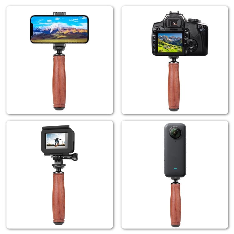 PULUZ Wooden Handle Camera Grip Stabilizer Handgrip - British D'sire