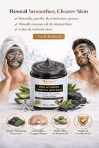 Pure Activated Clay Charcoal Face Mask - Deep Cleanse and Detox - 100% Natural & Organic - 250g - AMMURI PURE ACTIVATED CHARCOAL MUD MASK - British D'sire
