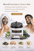 Pure Activated Clay Charcoal Face Mask - Deep Cleanse and Detox - 100% Natural & Organic - 250g - AMMURI PURE ACTIVATED CHARCOAL MUD MASK - British D'sire