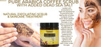 Pure Arabica Coffee Scrub - Organic Cellulite, Acne Treatment, Anti - Aging, 100% Natural - Arabica Coffee Scrub Face Mask - British D'sire
