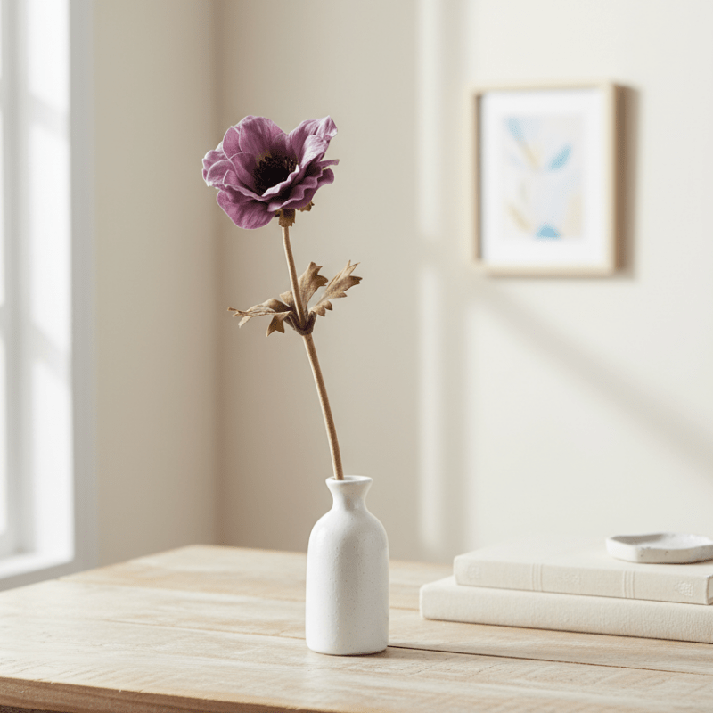 Purple Anemone Stem Artificial Flower Stem - Artificial Flowers & Stems - British D'sire