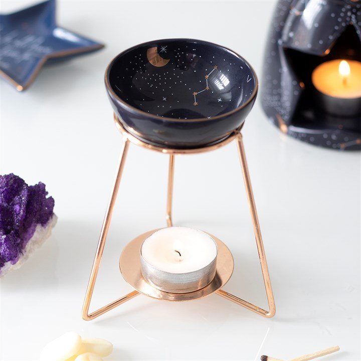 Purple Star Sign Oil Burner on Metal Base - British D'sire