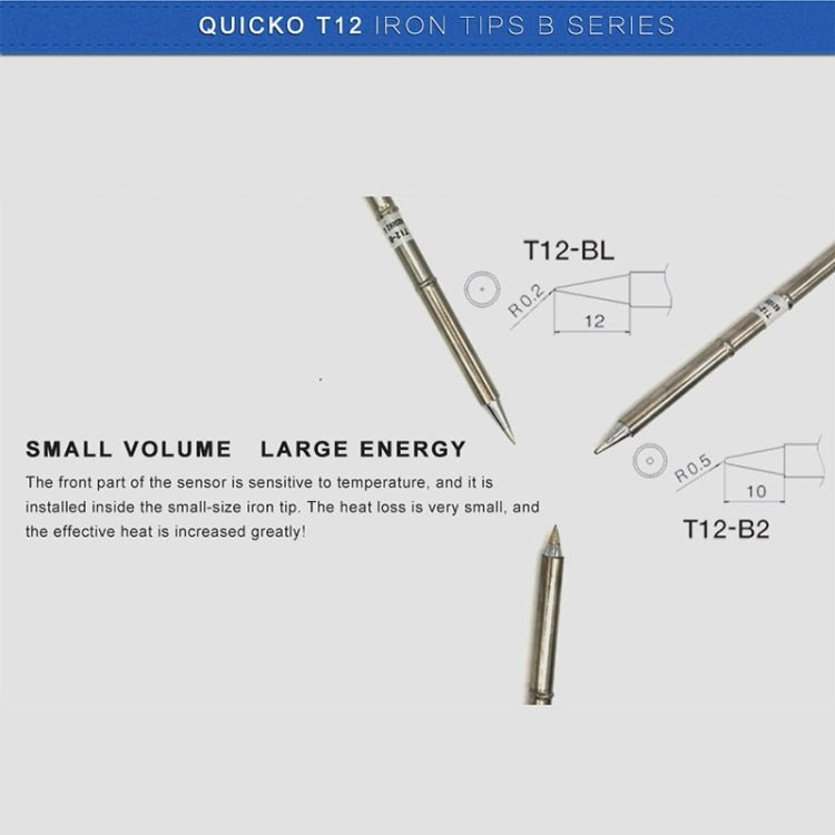 QUICKO T12 - B2 Lead - free Soldering Iron Tip - British D'sire
