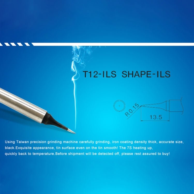 QUICKO T12 - ILS Black Welding Lead - free Soldering Iron Tip - British D'sire