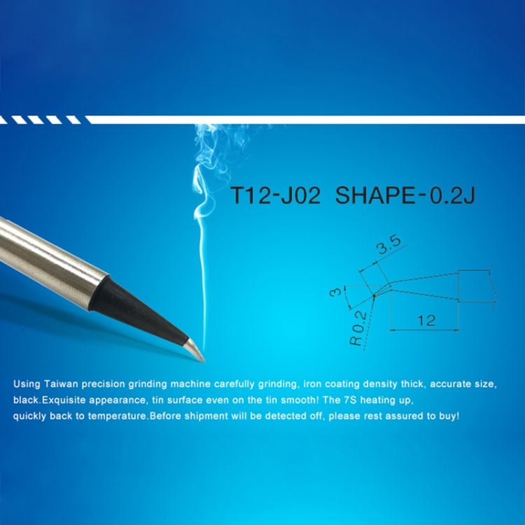 QUICKO T12 - J02 Black Welding Lead - free Soldering Iron Tip - British D'sire