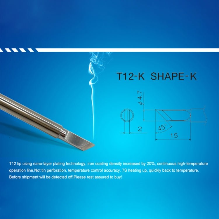 QUICKO T12 - K Lead - free Soldering Iron Tip - British D'sire