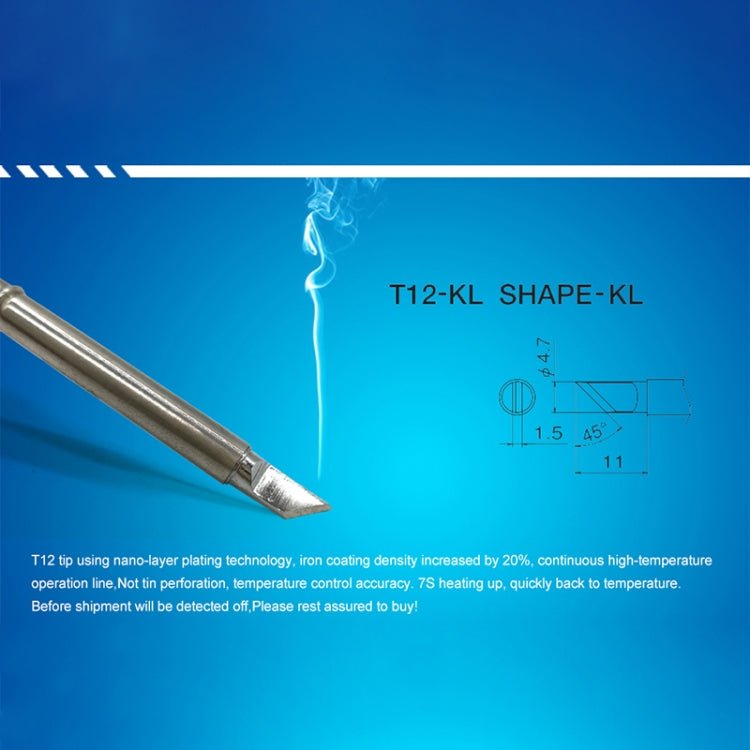 QUICKO T12 - KL Lead - free Soldering Iron Tip - British D'sire