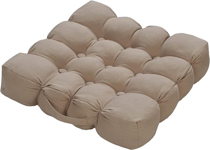 Quilted 9 Button Seat Pad Cushion Booster 100% Cotton Cover 45cm Square - British D'sire
