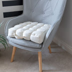 Quilted 9 Button Seat Pad Cushion Booster 100% Cotton Cover 45cm Square - British D'sire