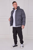 Quilted Puffer Jacket – Zip & Button Fasten - jacket - British D'sire