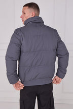Quilted Puffer Jacket – Zip & Button Fasten - jacket - British D'sire