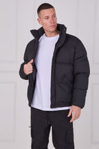 Quilted Puffer Jacket – Zip & Button Fasten - jacket - British D'sire