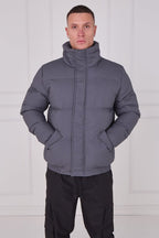 Quilted Puffer Jacket – Zip & Button Fasten - jacket - British D'sire