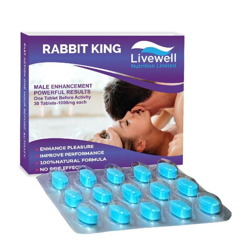 RABBIT KING Powerful Results for Male Performance 30 Tablets- 1 Tablet @ 1000mg - Vitamins & Supplements - British D'sire