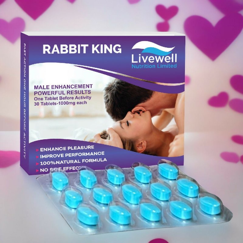 RABBIT KING Powerful Results for Male Performance 30 Tablets- 1 Tablet @ 1000mg - Vitamins & Supplements - British D'sire