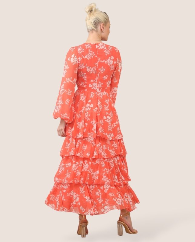 Radiance Ruffle Maxi Dress – Floral Elegance for Every Occasion - British D'sire